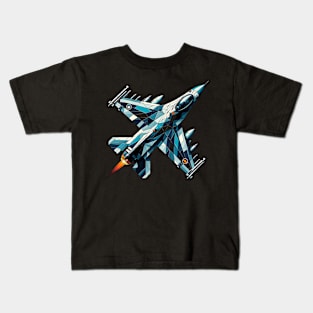 Tactical Geometric Raptor | F-22 Jet Fighter Tee Kids T-Shirt